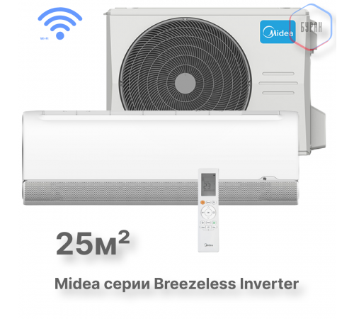 Настенная сплит-система Midea серии Breezeless MSFA2W-09N8D6-I/MSFA1-09N8D6-O