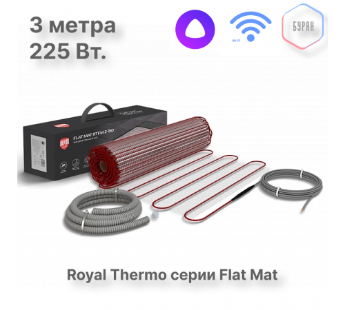 Комплект теплого пола Royal Thermo Flat Mat RTFM 2-150-1,5