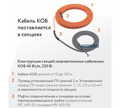 Кабель для прогрева бетона 40КОБ-2-01-1450-020