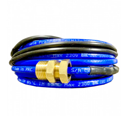 Греющий кабель для установки в трубу с сальниковым узлом - 10м