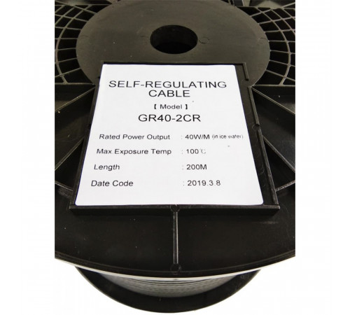 EASTEC GR 40-2 CR, M=40W (200м/рул.), греющий кабель с УФ защитой, пог.м.