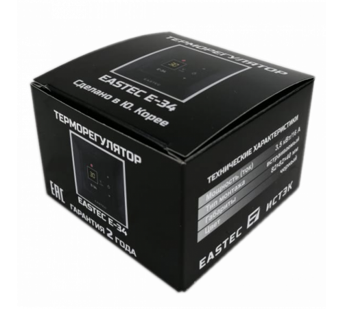 Терморегулятор EASTEC E-34 черный (Встраиваемый 3,5 кВт)
