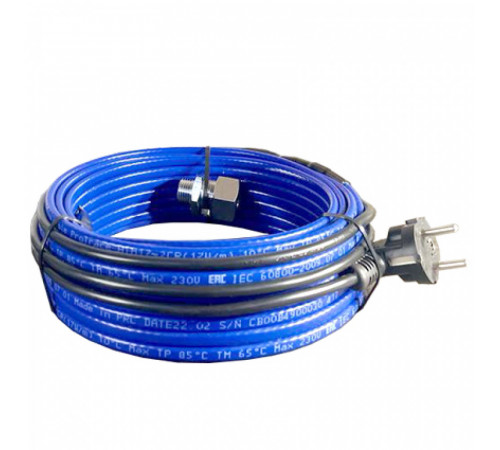 Греющий кабель для установки в трубу с сальниковым узлом - 7м