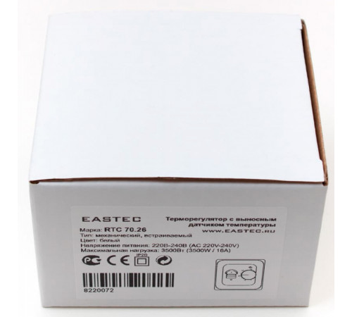 Терморегулятор EASTEC RTC 70.26 (3.5 кВт) белый