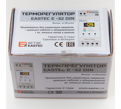Терморегулятор EASTEC E-32 DIN (На DIN рейку. 3,5 кВт)