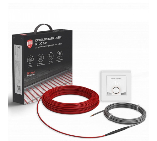 Кабель нагревательный Royal Thermo RTDC 2-17-2500 с терморегулятором RTI-16