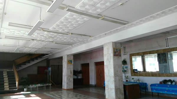 Обогрев фойе клуба потолочными ик обогревателями с.Вороново Томской обл.